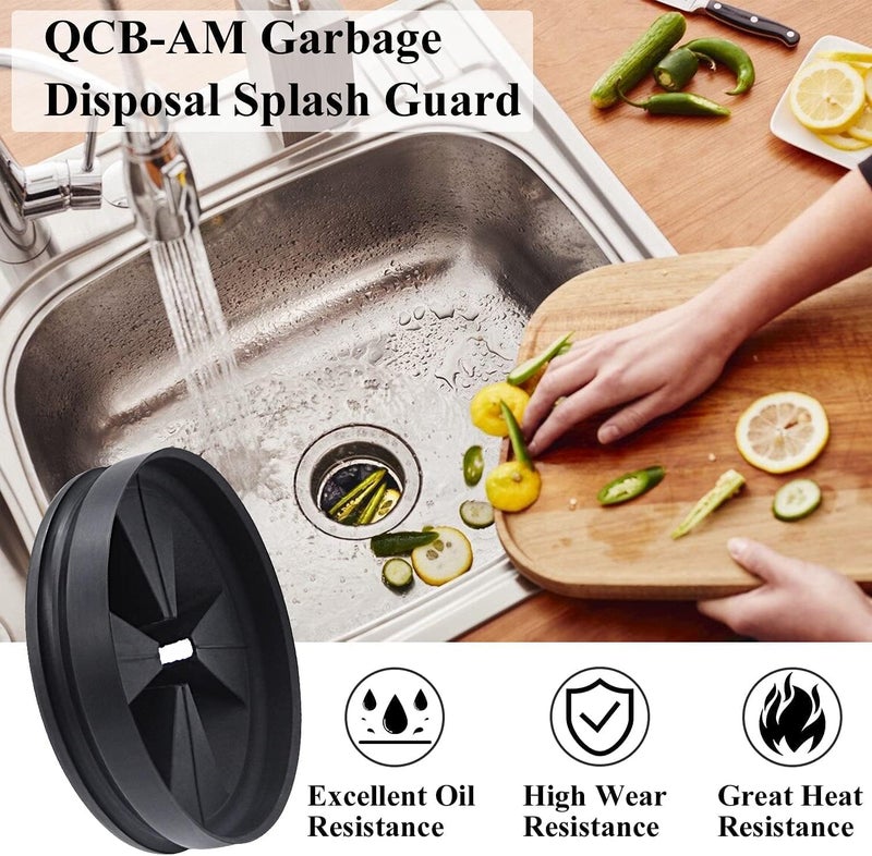 Spring.Rdus Disposal Splash Guards 3 3/8" Sink Baffle QCB-AM Replacement for InSinkErator Evolution Series, Garbage Disposer Accessories, Upgraded Removable Quiet Collar Drain Plugs, Black (One Pack) - Image 5